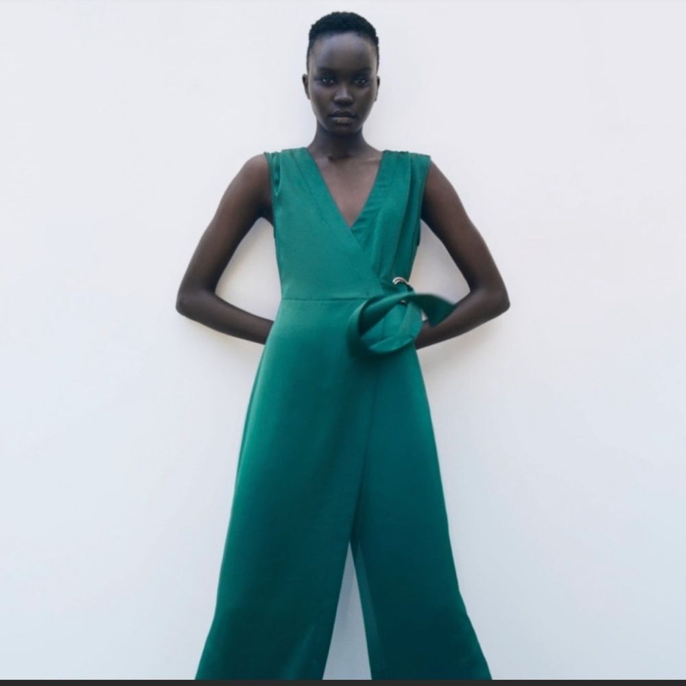 Zara NEW Satin Effect  Sleeveless Jumpsuit
